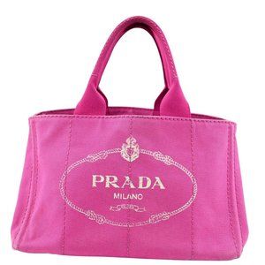 Auth Prada Canapa Hand Bag Pink Canvas #36583P34B
